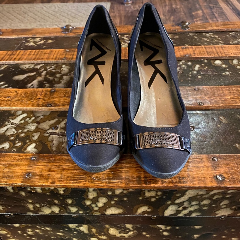 Anne Klein Sport Black Wedge Shoes - Picture 2 of 7